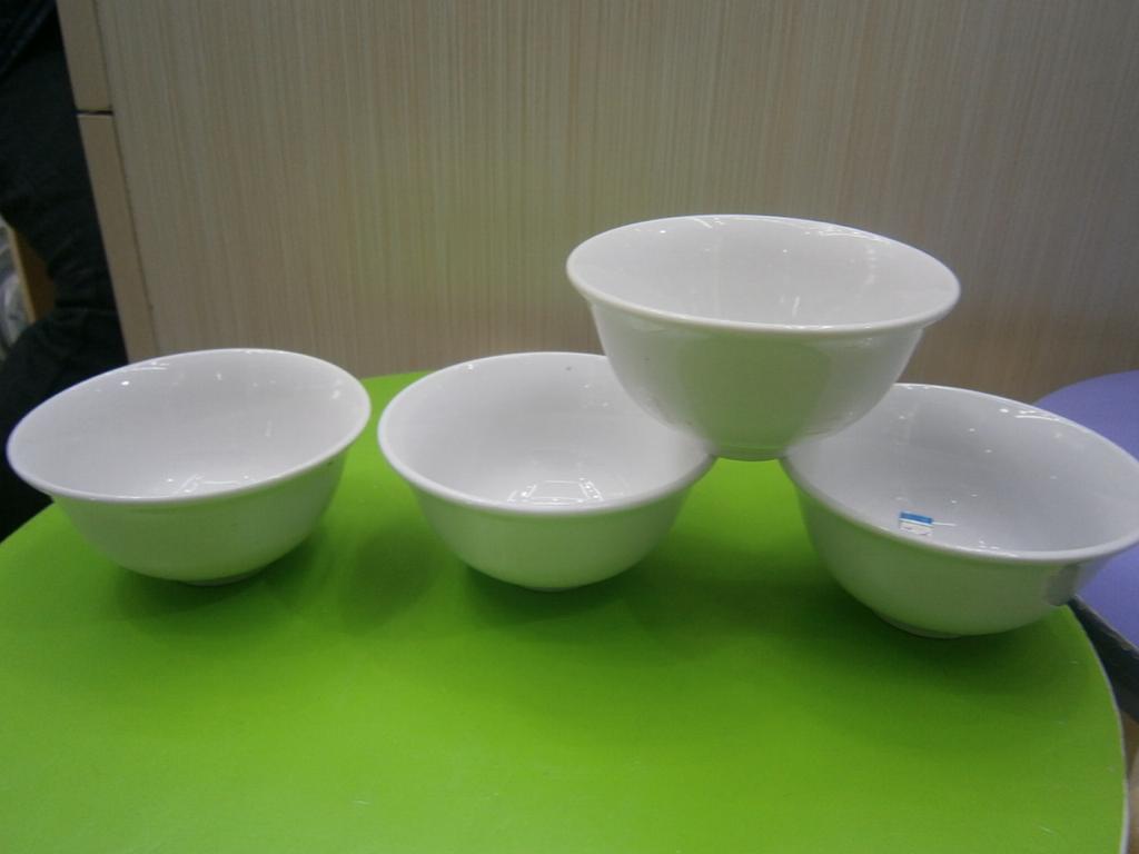 4-inch ceramic high white rice bowl, ceramic bowl, white bowl, rice bowl with reverse mouth, white bowl