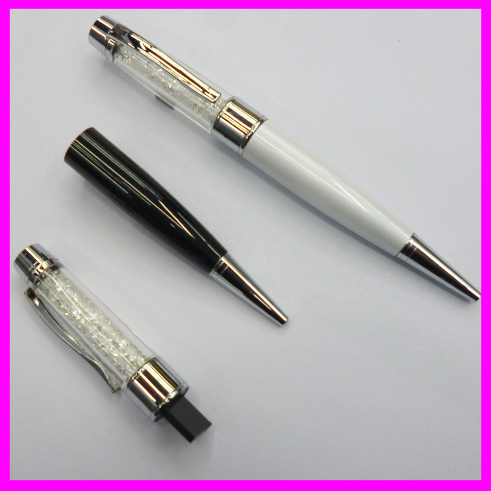 U盘水钻笔 水晶USB笔 钻石U盘笔 金属U盘圆珠笔 水晶笔