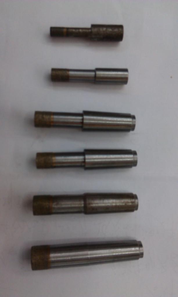 Bronze sintered glass bit glass chamfer
Diamond glass openings