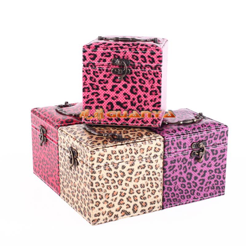 New jewelry box, Guanyan Leopard Print Three Inner Layer Jewelry Box 677-3
