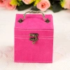 GUANYA velvet inner three-layer jewelry box, available in multiple colors, square three-layer jewelry box details Picture