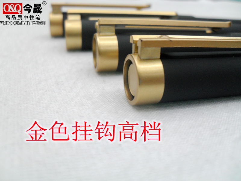 厂家热今晟中性笔商务笔水笔办公笔喷金挂钩高档大容量水笔815细节图