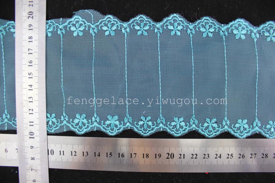 Embroidered lace on the mesh 23042-8