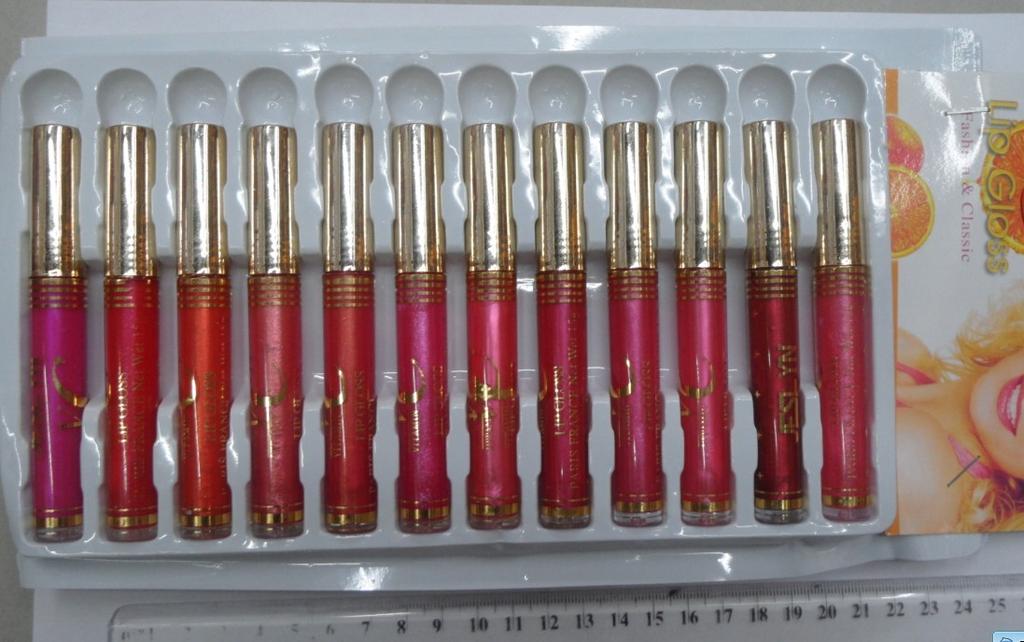 VC Lip gloss Lip honey lip jelly color plate nude color moisturizing powdery makeup 12 colors one card