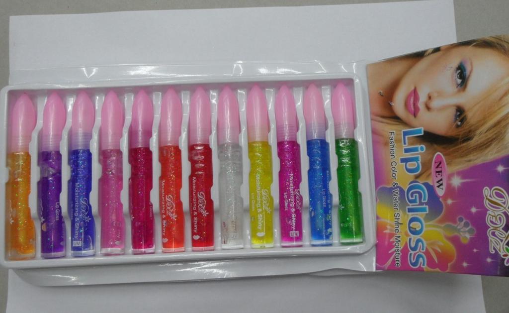 Lip gloss Lip honey lip jelly color plate nude color moisturizing powdery tender shiny makeup 12 colors 24 CARDS lip gloss