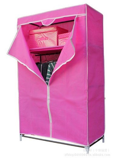 厂家直销宽横杆加固衣柜韩版T型布衣橱简易折叠衣柜收纳架鞋架