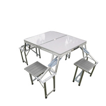 折叠桌 户外用品椅铝合金沙滩桌椅便捷式套装 连体椅摆摊 麻将桌