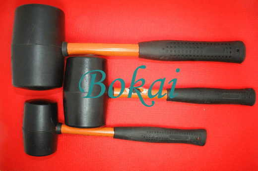 Black rubber hammer Steel pipe handle Rubber hammer American steel pipe handle rubber hammer