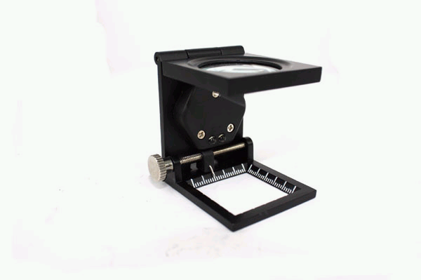 金属折叠照布镜10倍放大镜/带刻度带指针/带灯 照布镜