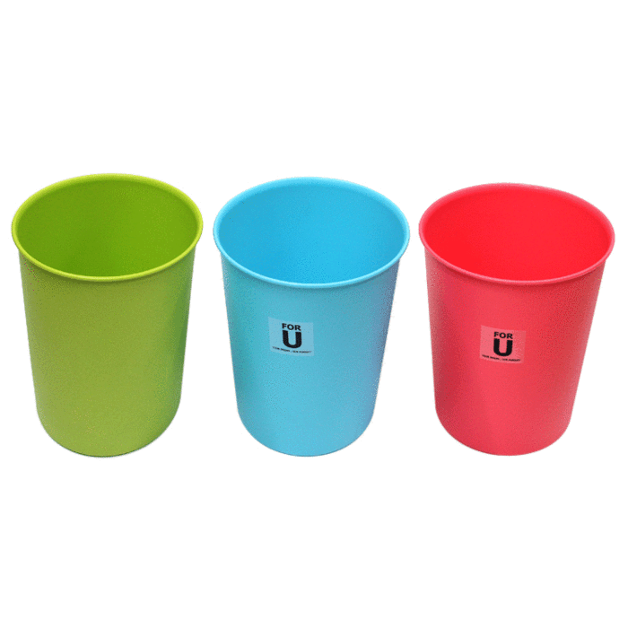 Leather-textured trash can