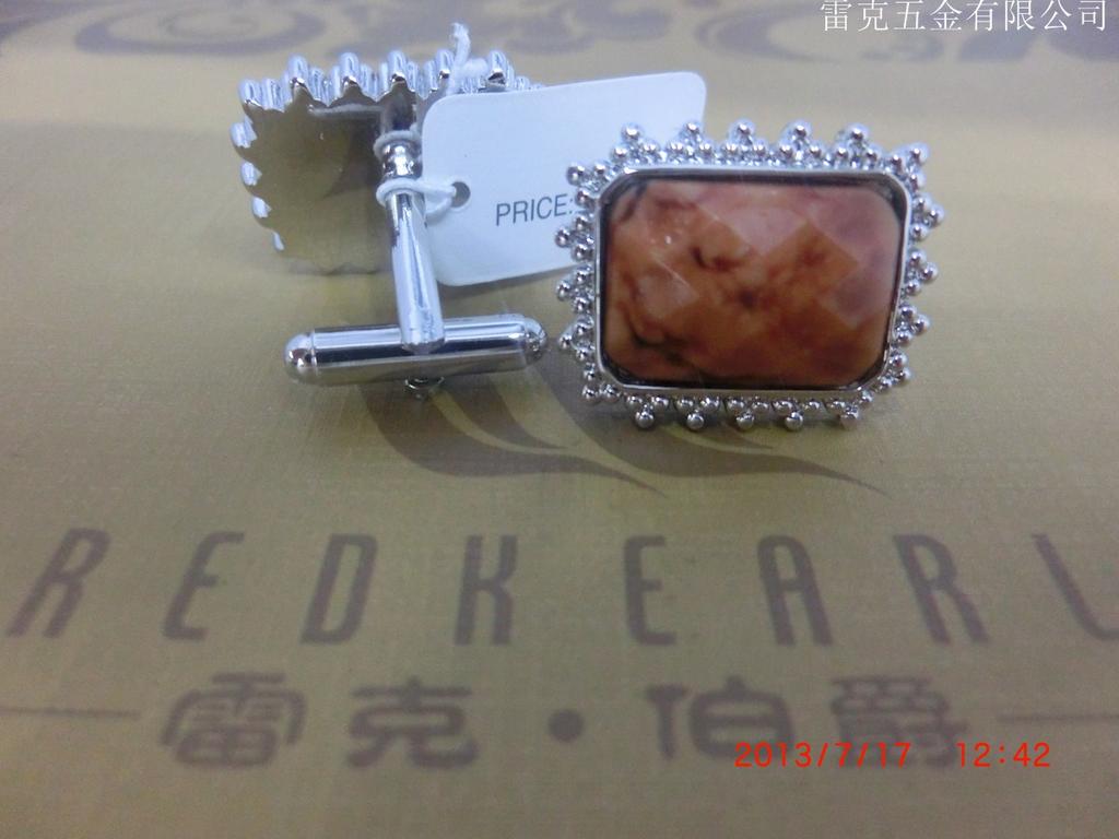Unique and elegant coffee-colored textured gemstone cufflinks Application Scenario