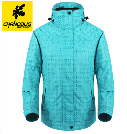 Chanodoge women's two piece outdoor clothing with fleece inner breathable and warm outdoor clothing
