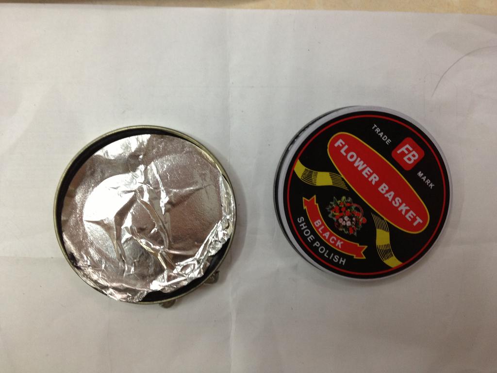 flower basket 固体鞋油 铁盒鞋油 满