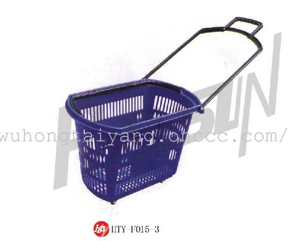 厂家直销 超市道具塑料超市购物篮 蓝色图