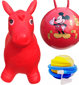 Explosion-proof 1600G jump horse 18-inch horn ball inflatable toy, inflatable animal
