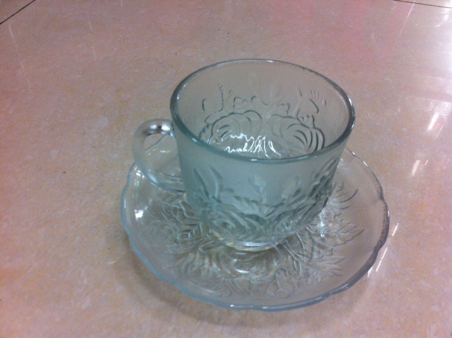 玻璃玫瑰杯碟（YJ-112）产品图
