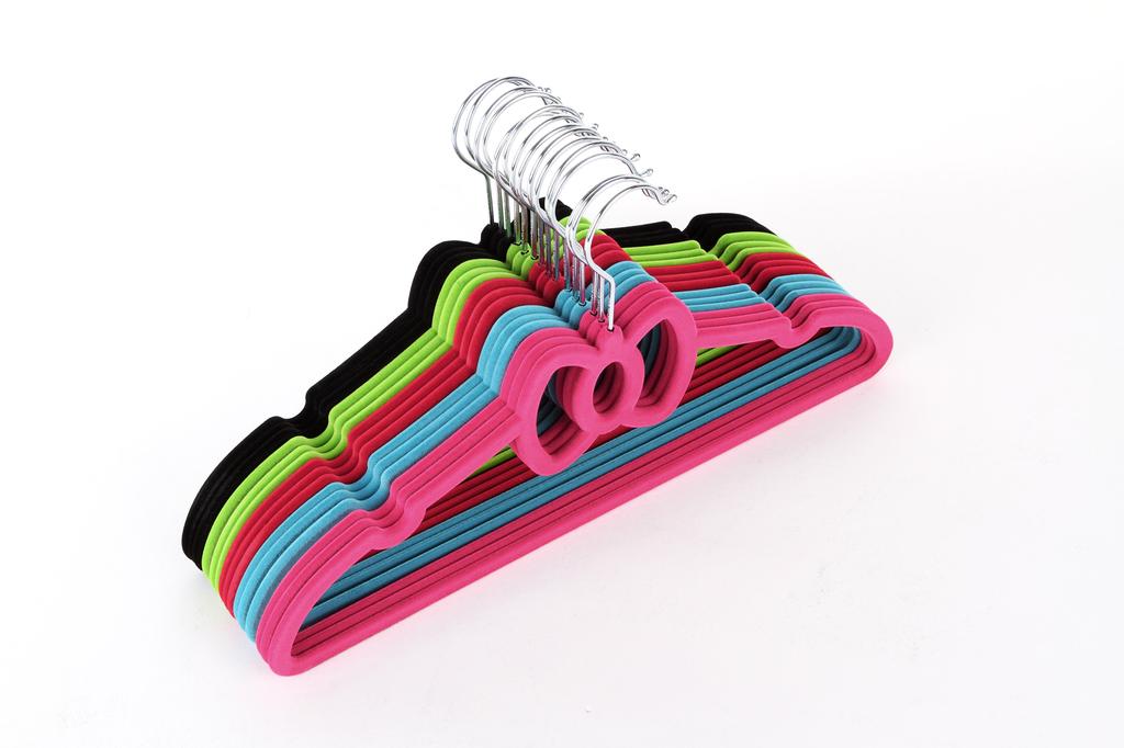 Coat hanger non-slip flocking clothes rack drying rack hook love heart children coat hanger wholesale free delivery thumbnail