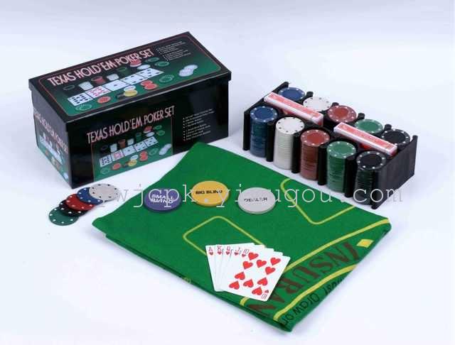 厂家直销200片方形铁盒 筹码套装 德州扑克 牌骰子庄码细节图