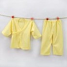 婴儿系带内衣套装 厂家批发 宝宝全棉内衣平脚 颜色有蓝 粉 黄 奶白