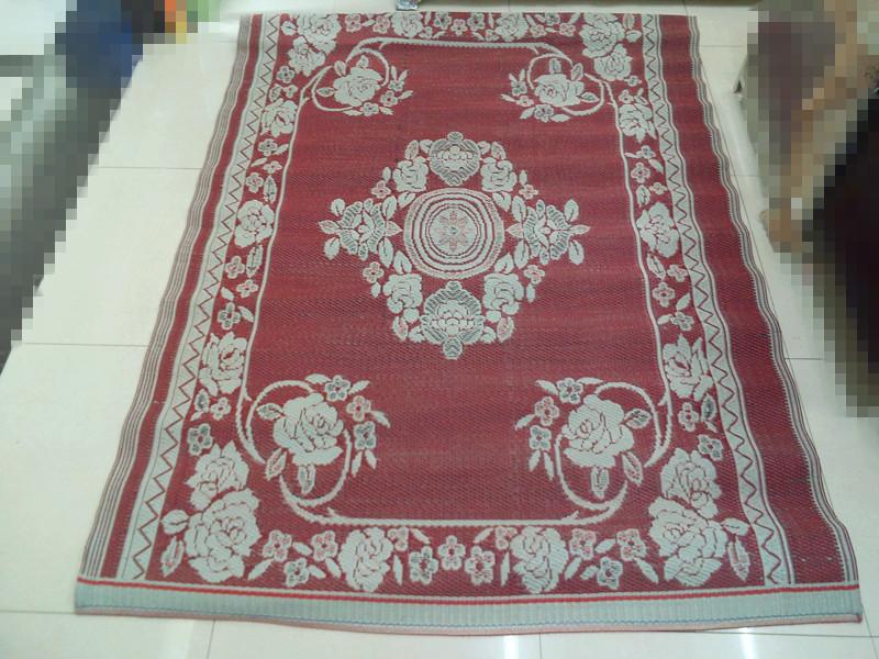 千思厂家直销提花塑料席 pp管编织塑料席凉席