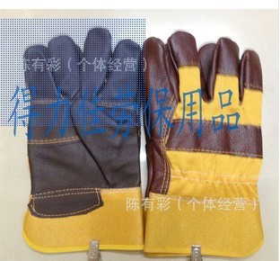 韩版冬季防滑黄胶袖家私家男士手套 加厚保暖时尚防寒手套批发 家私皮工作手套