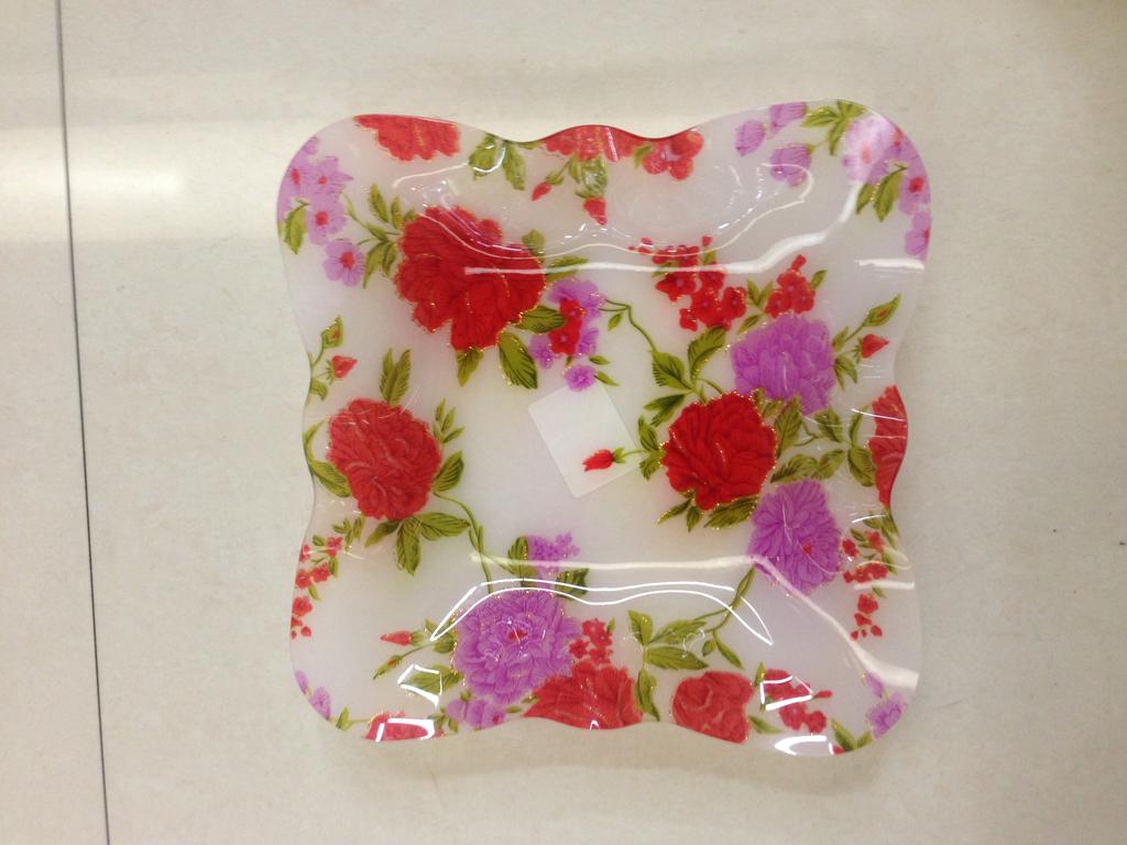 正方形真正亚克力水果盘、亚克力水果盘、水果盘、喜庆用品