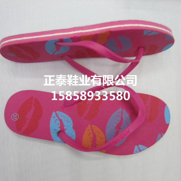 Factory direct sales of new red sexy lip flip-flops women's shoes details Picture