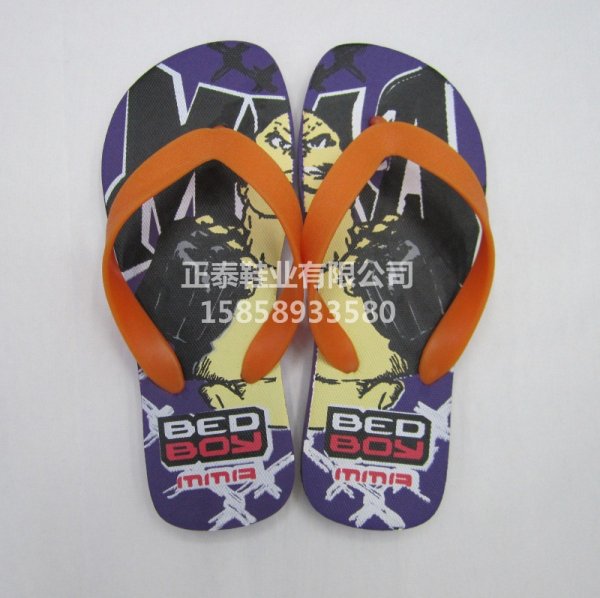 High-quality discounted new orange-printed rubber herringbone flip-flops for women