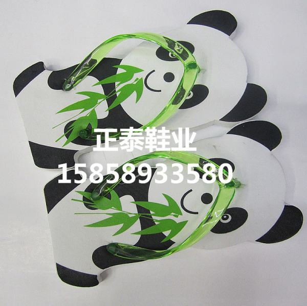 Customized cartoon animal panda flip-flops and EVA cartoon flip-flops by the manufacturer details Picture