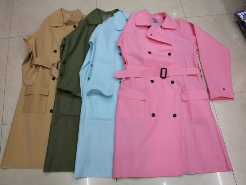 EVA fashion raincoat long coat details Picture
