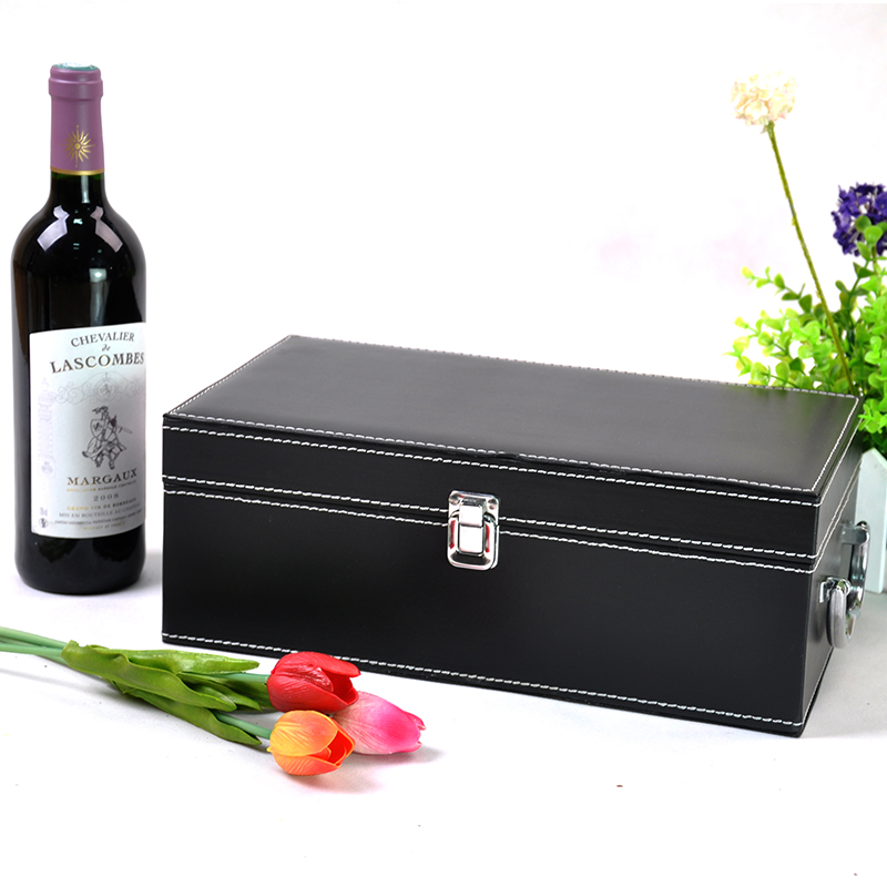 畅豪红酒皮盒 双支红酒盒 红酒礼盒 葡萄酒礼盒 红酒包装盒细节图