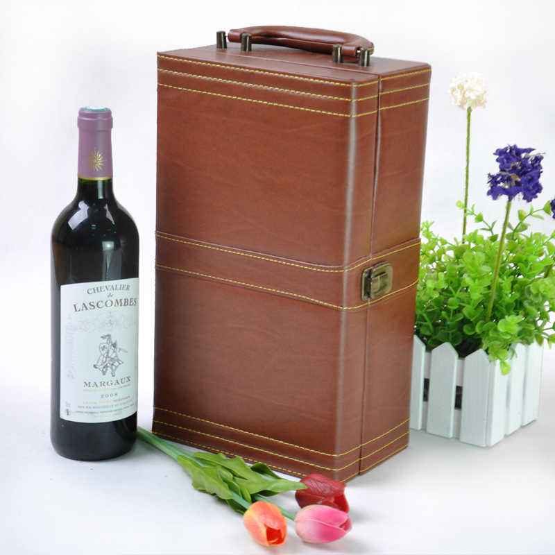红酒皮盒 双支红酒盒 红酒礼盒 葡萄酒礼盒 红酒包装盒红酒盒详情图1