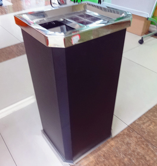 不锈钢方形靠墙式烟灰桶垃圾桶杂物桶