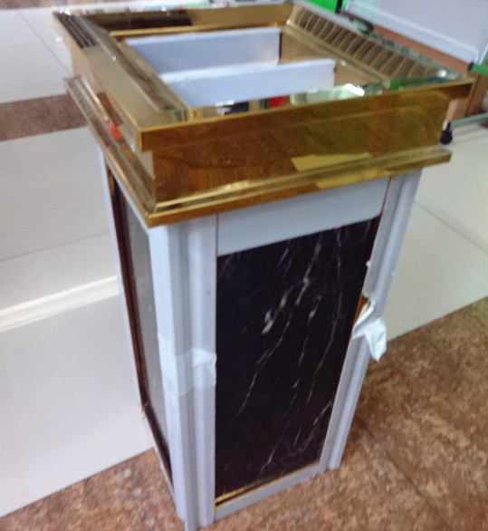 大理石瓷板金色烟灰桶垃圾桶杂物桶
