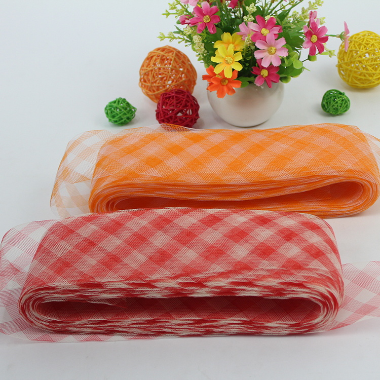 《厂家直销》头饰铺料供应网布、网纱8公分格子产品图