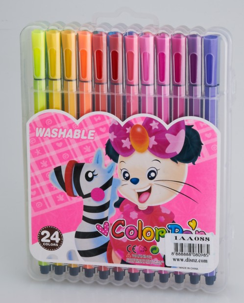 义乌好货 24色拉杆盒装可洗水彩笔 外贸水彩笔