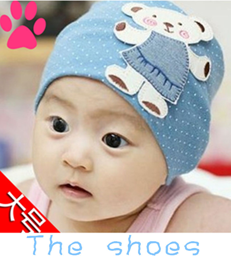 儿童套头帽 婴儿童小熊童帽 贴布帽子卡通帽 婴儿/儿童帽子