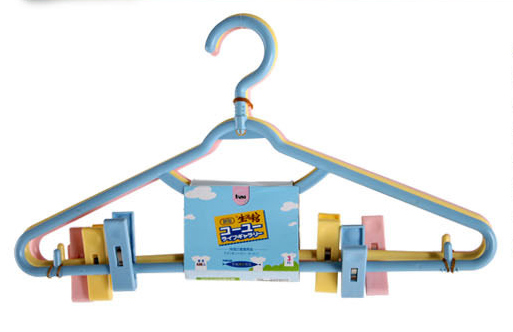 外贸批发防滑衣架 晾晒衣架 带夹裤夹转钩衣架