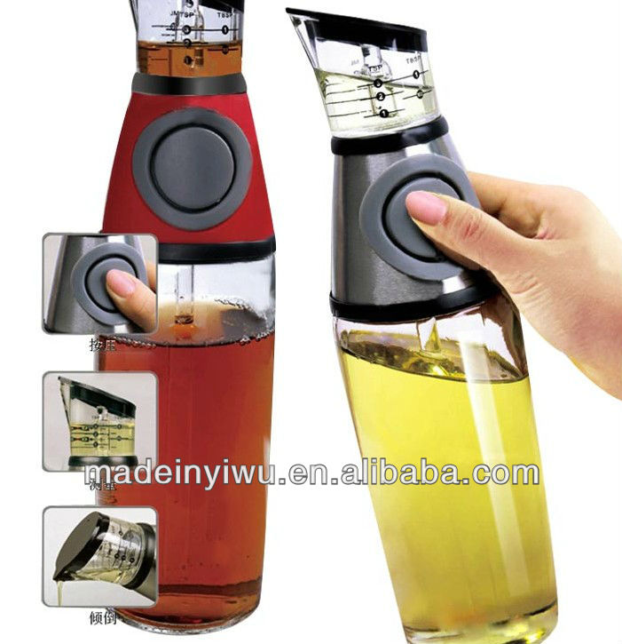 Health oil bottle, metering oil bottle, pressing oil pot, silicone button, vinegar bottle