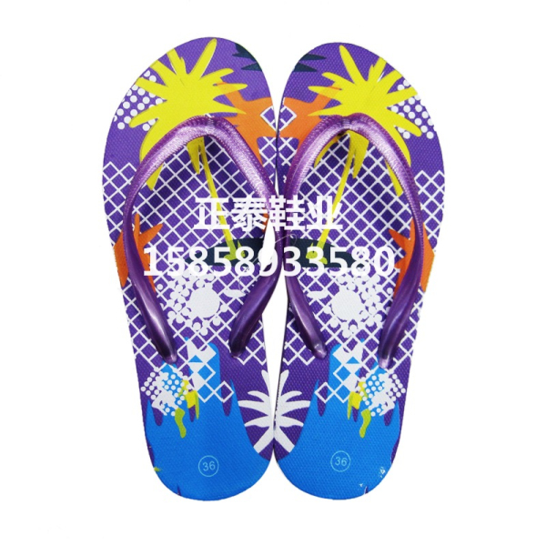 Purple summer Hainan-style coconut tree beach flip-flop sandals are available