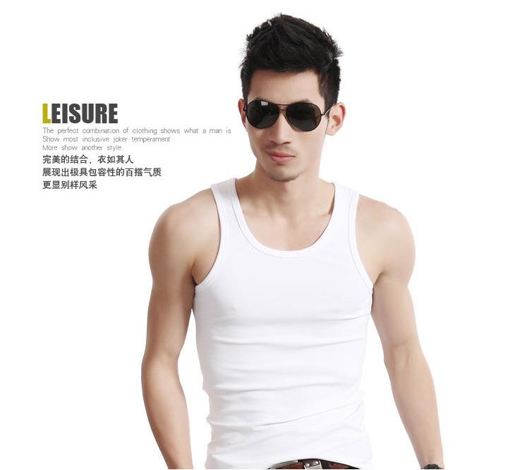 Men's Bodybuilding Vest I-Shaped Vest Wide Shoulder Back Heart Solid Color Vest Cotton Vest Seamless Vest