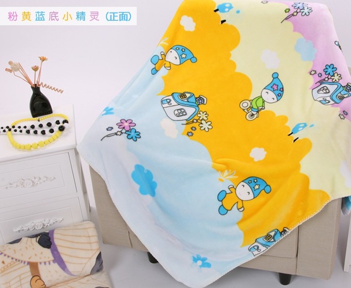 法兰绒毯子 婴儿童毯春秋卡通毛毯加厚双层空调毯特价细节图