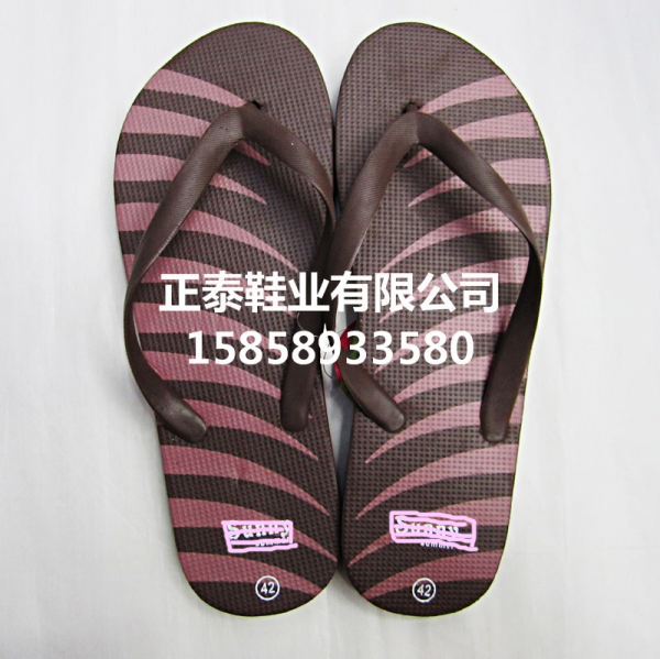 Men's casual striped PE herringbone-shaped flip-flops are available Specification image