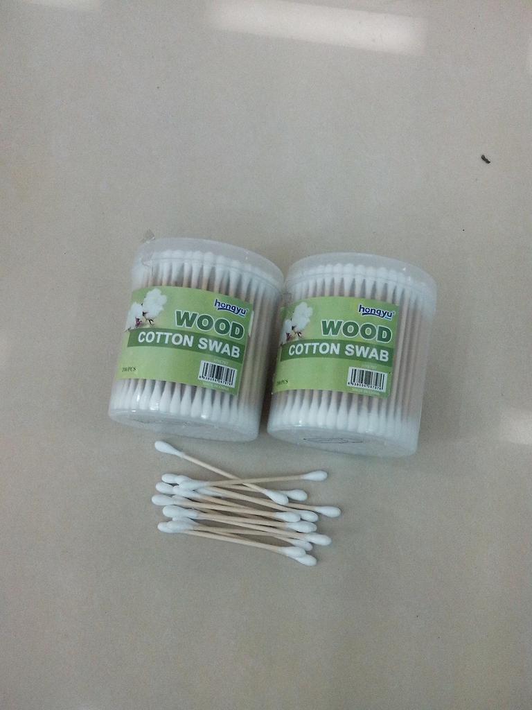 Conjoined round box 200 wooden sticks high-grade tampon wooden sticks antibacterial cosmetic cotton sticks wooden stick cotton swabs