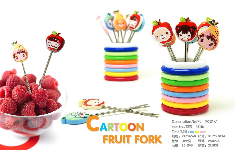 Fruit fork cute cartoon fruit fork stainless steel fruit fork RB118