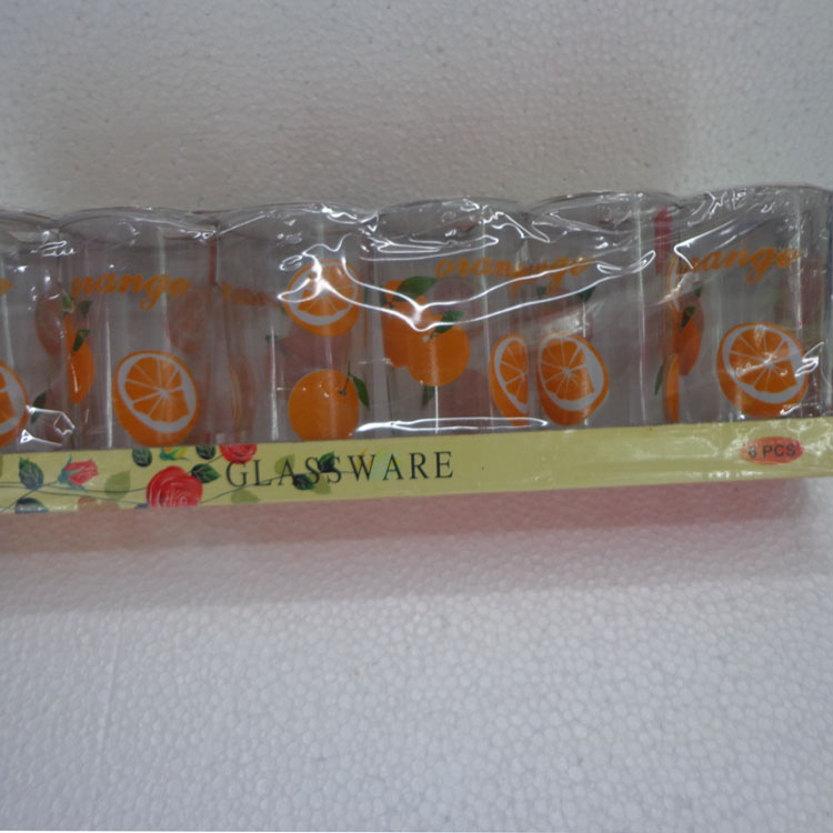 【厂家直销】玻璃杯 1446水果图案 6个装条形套装细节图