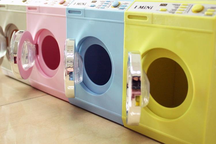 Yiwu good goods washing machine money pot washing machine paper towel tube creative money pot mini password money pot