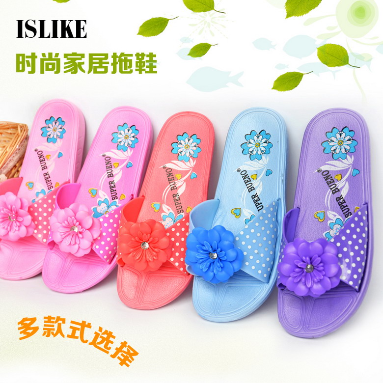 【订单】时尚EVA女拖鞋 平底拖鞋 蝴蝶结 山茶花一字女鞋