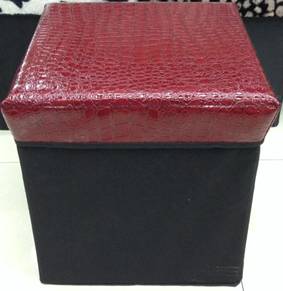 亮光时尚收纳方凳