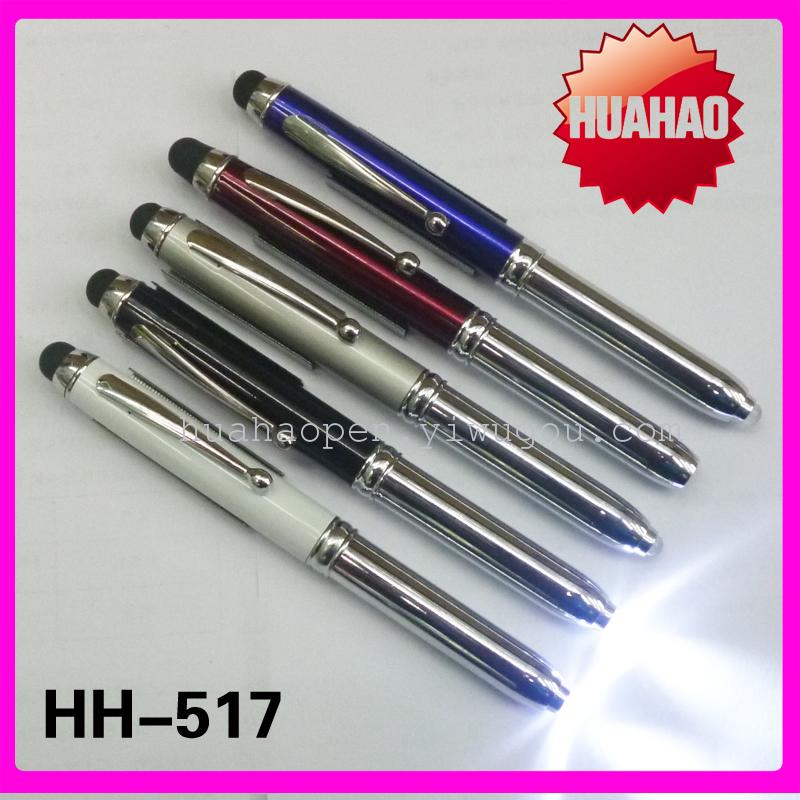 Best-selling metal led pen, multi-functional led pen, metal ballpoint pen, 3-in-1 pen